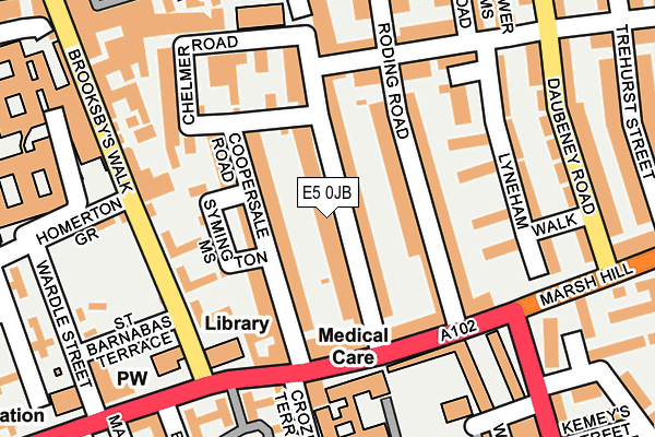 E5 0JB map - OS OpenMap – Local (Ordnance Survey)