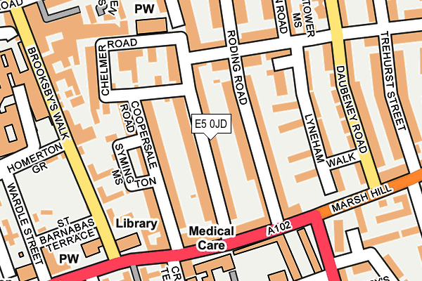 E5 0JD map - OS OpenMap – Local (Ordnance Survey)