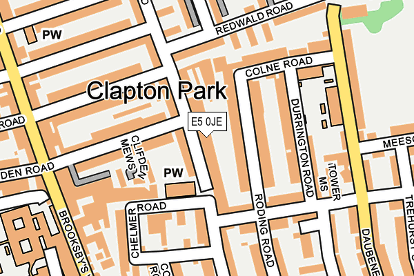 E5 0JE map - OS OpenMap – Local (Ordnance Survey)