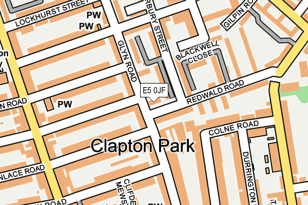 E5 0JF map - OS OpenMap – Local (Ordnance Survey)