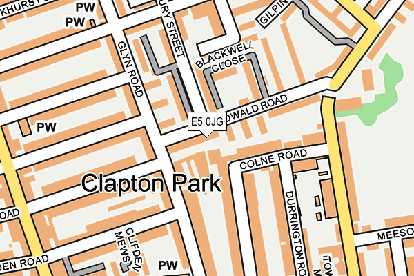 E5 0JG map - OS OpenMap – Local (Ordnance Survey)