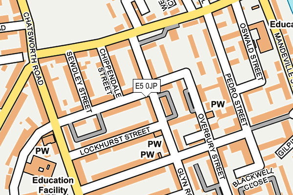 E5 0JP map - OS OpenMap – Local (Ordnance Survey)