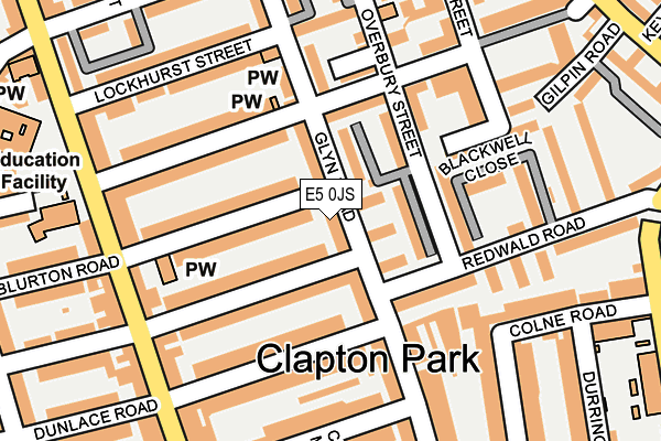 E5 0JS map - OS OpenMap – Local (Ordnance Survey)