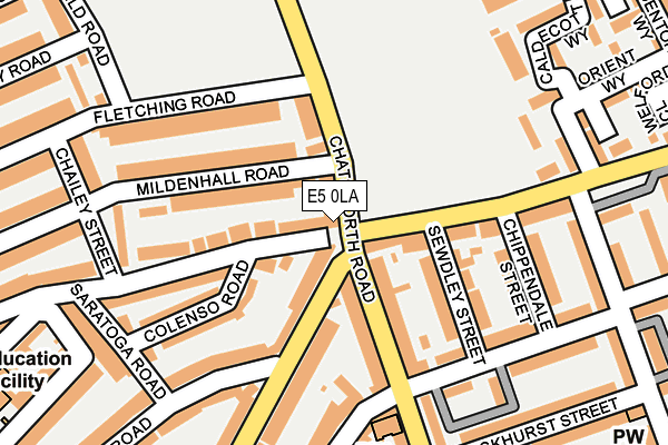 E5 0LA map - OS OpenMap – Local (Ordnance Survey)