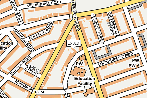 E5 0LD map - OS OpenMap – Local (Ordnance Survey)