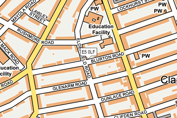 E5 0LF map - OS OpenMap – Local (Ordnance Survey)