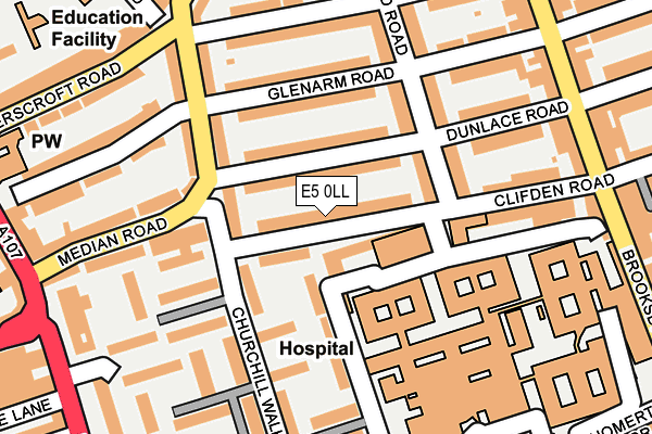 E5 0LL map - OS OpenMap – Local (Ordnance Survey)