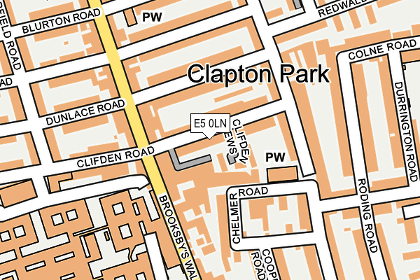 E5 0LN map - OS OpenMap – Local (Ordnance Survey)