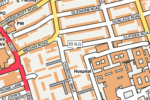 E5 0LQ map - OS OpenMap – Local (Ordnance Survey)