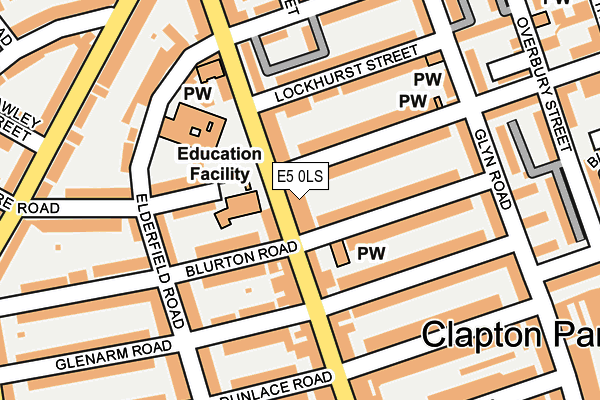 E5 0LS map - OS OpenMap – Local (Ordnance Survey)