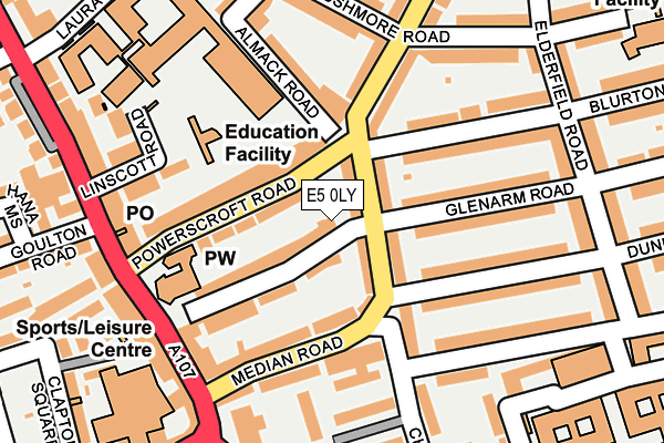 E5 0LY map - OS OpenMap – Local (Ordnance Survey)