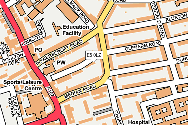 E5 0LZ map - OS OpenMap – Local (Ordnance Survey)