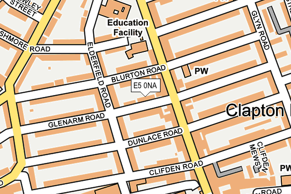 E5 0NA map - OS OpenMap – Local (Ordnance Survey)