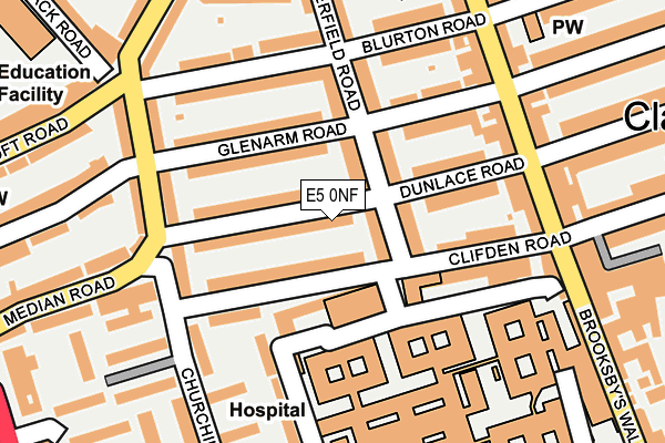 E5 0NF map - OS OpenMap – Local (Ordnance Survey)