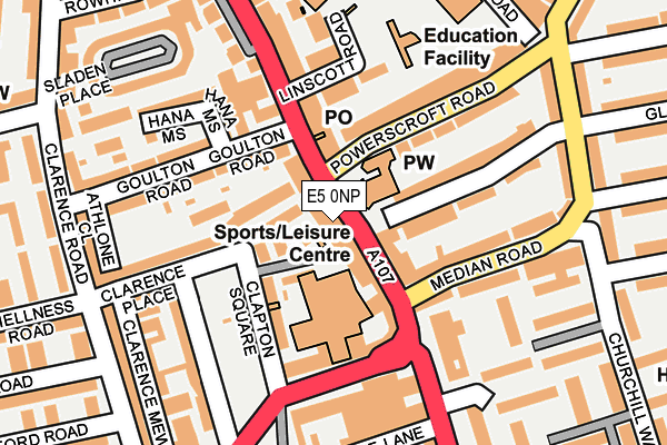 E5 0NP map - OS OpenMap – Local (Ordnance Survey)