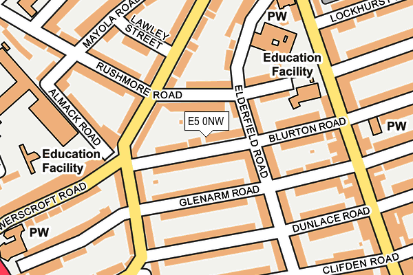 E5 0NW map - OS OpenMap – Local (Ordnance Survey)