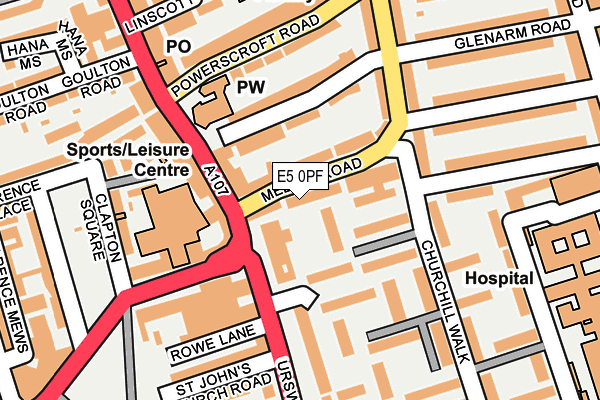 E5 0PF map - OS OpenMap – Local (Ordnance Survey)