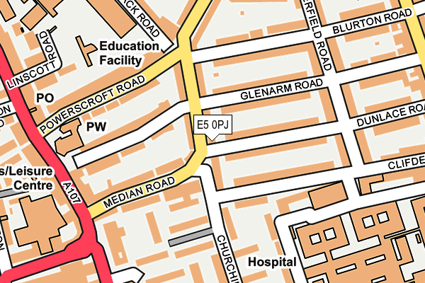 E5 0PJ map - OS OpenMap – Local (Ordnance Survey)