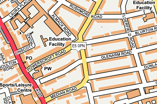 E5 0PN map - OS OpenMap – Local (Ordnance Survey)