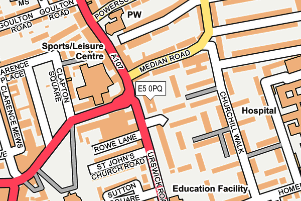 E5 0PQ map - OS OpenMap – Local (Ordnance Survey)