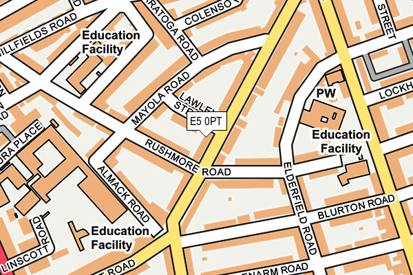 E5 0PT map - OS OpenMap – Local (Ordnance Survey)