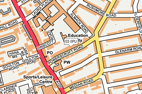 E5 0PU map - OS OpenMap – Local (Ordnance Survey)