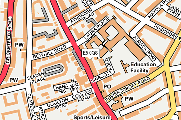 E5 0QS map - OS OpenMap – Local (Ordnance Survey)