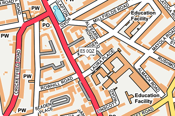E5 0QZ map - OS OpenMap – Local (Ordnance Survey)