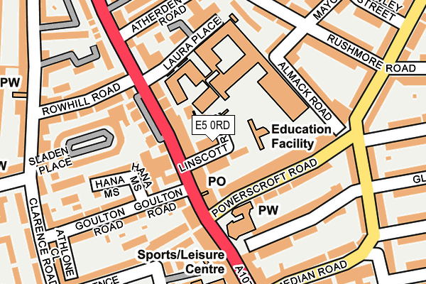 E5 0RD map - OS OpenMap – Local (Ordnance Survey)