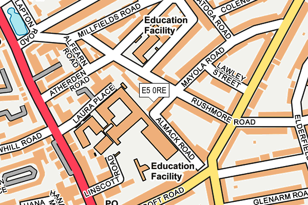 E5 0RE map - OS OpenMap – Local (Ordnance Survey)