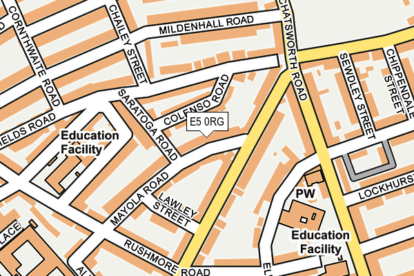 E5 0RG map - OS OpenMap – Local (Ordnance Survey)