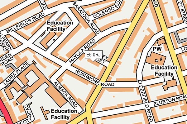 E5 0RJ map - OS OpenMap – Local (Ordnance Survey)