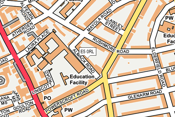 E5 0RL map - OS OpenMap – Local (Ordnance Survey)