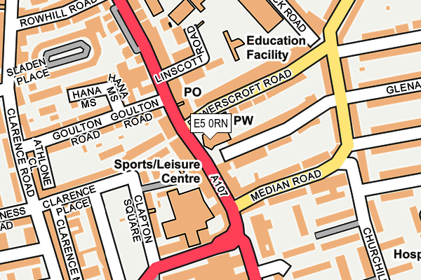 E5 0RN map - OS OpenMap – Local (Ordnance Survey)