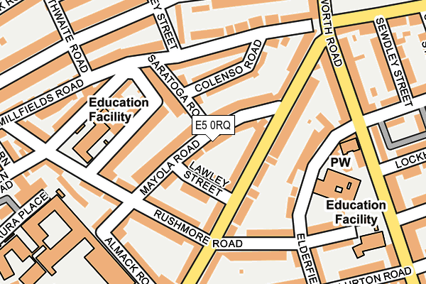 E5 0RQ map - OS OpenMap – Local (Ordnance Survey)