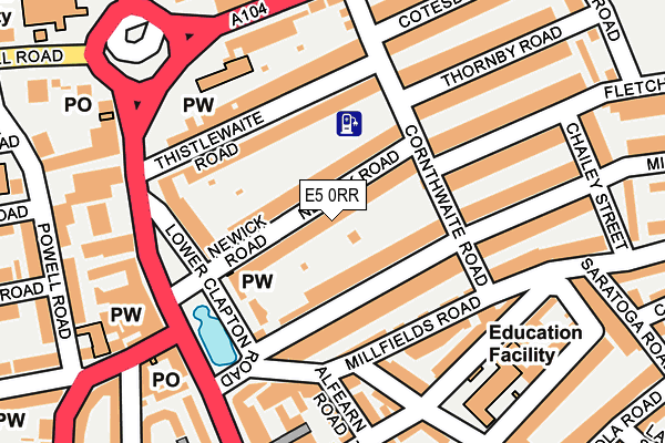 E5 0RR map - OS OpenMap – Local (Ordnance Survey)