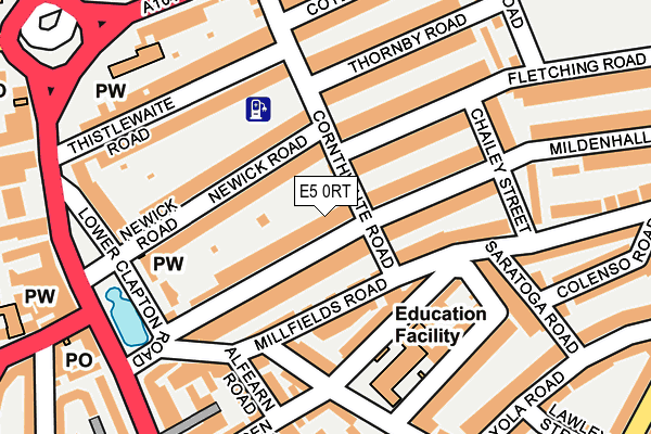 E5 0RT map - OS OpenMap – Local (Ordnance Survey)