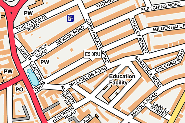 E5 0RU map - OS OpenMap – Local (Ordnance Survey)