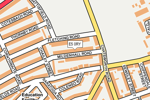 E5 0RY map - OS OpenMap – Local (Ordnance Survey)