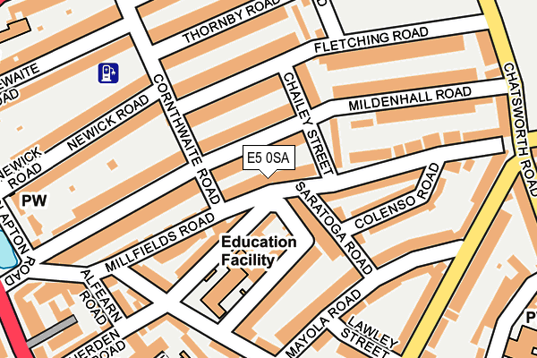 E5 0SA map - OS OpenMap – Local (Ordnance Survey)