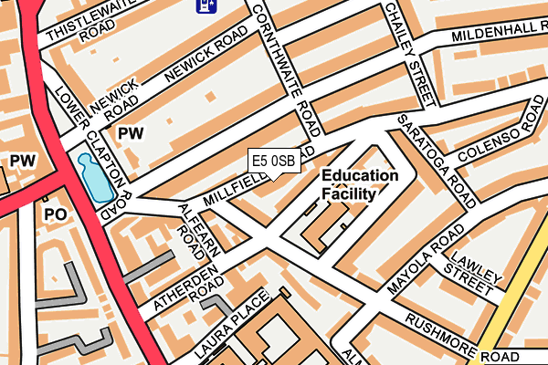 E5 0SB map - OS OpenMap – Local (Ordnance Survey)