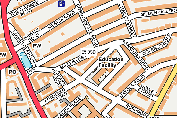 E5 0SD map - OS OpenMap – Local (Ordnance Survey)