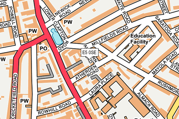 E5 0SE map - OS OpenMap – Local (Ordnance Survey)