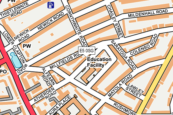 E5 0SG map - OS OpenMap – Local (Ordnance Survey)