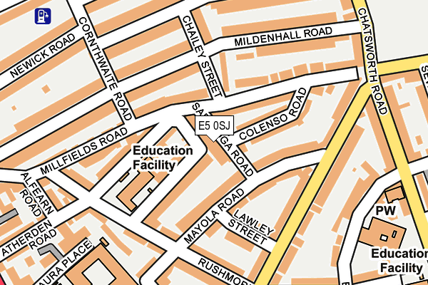 E5 0SJ map - OS OpenMap – Local (Ordnance Survey)