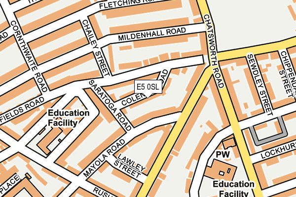 E5 0SL map - OS OpenMap – Local (Ordnance Survey)