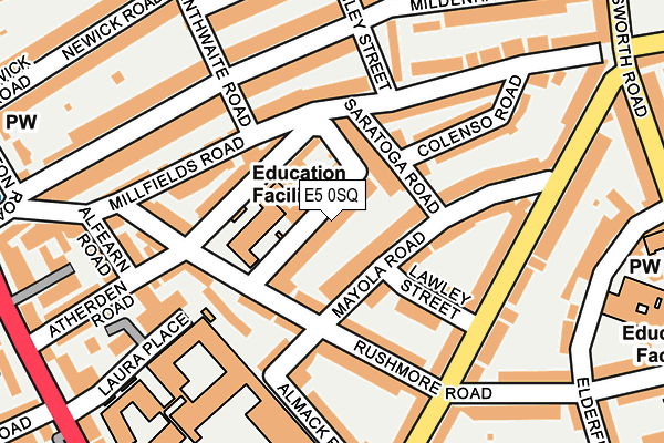 E5 0SQ map - OS OpenMap – Local (Ordnance Survey)