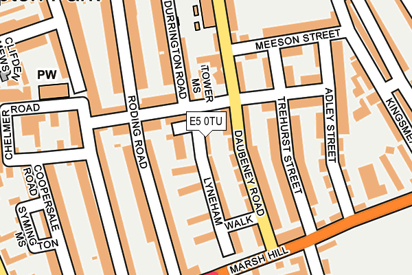 E5 0TU map - OS OpenMap – Local (Ordnance Survey)