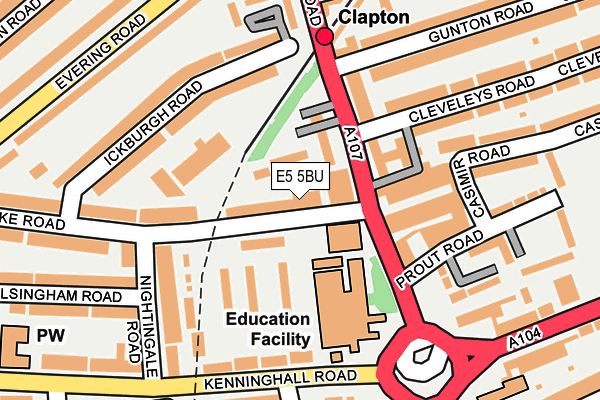 E5 5BU map - OS OpenMap – Local (Ordnance Survey)