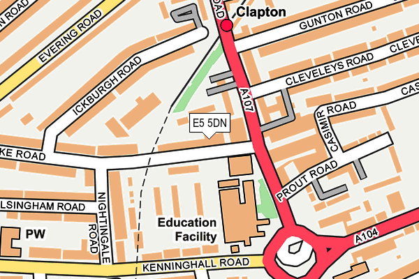 E5 5DN map - OS OpenMap – Local (Ordnance Survey)